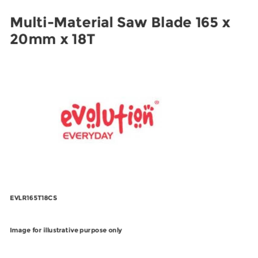 Multi-Material Saw Blade 165 x 20mm x 18T EVLR165T18CS