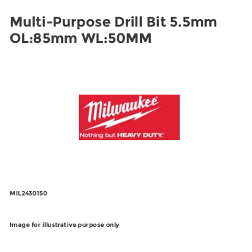 Multi-Purpose Drill Bit 5.5mm OL:85mm WL:50MM