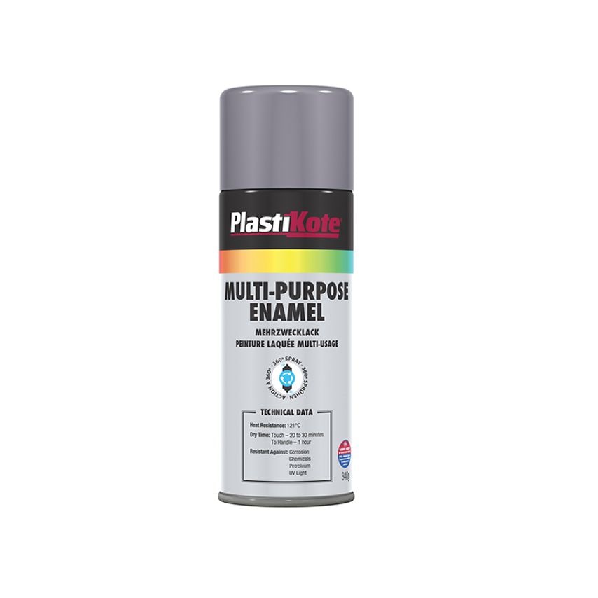 Multi Purpose Enamel Spray Paint Gloss Grey 400ml PKT60105