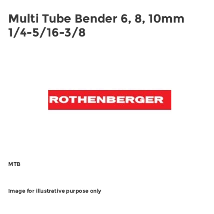 Multi Tube Bender 6, 8, 10mm 1/4-5/16-3/8