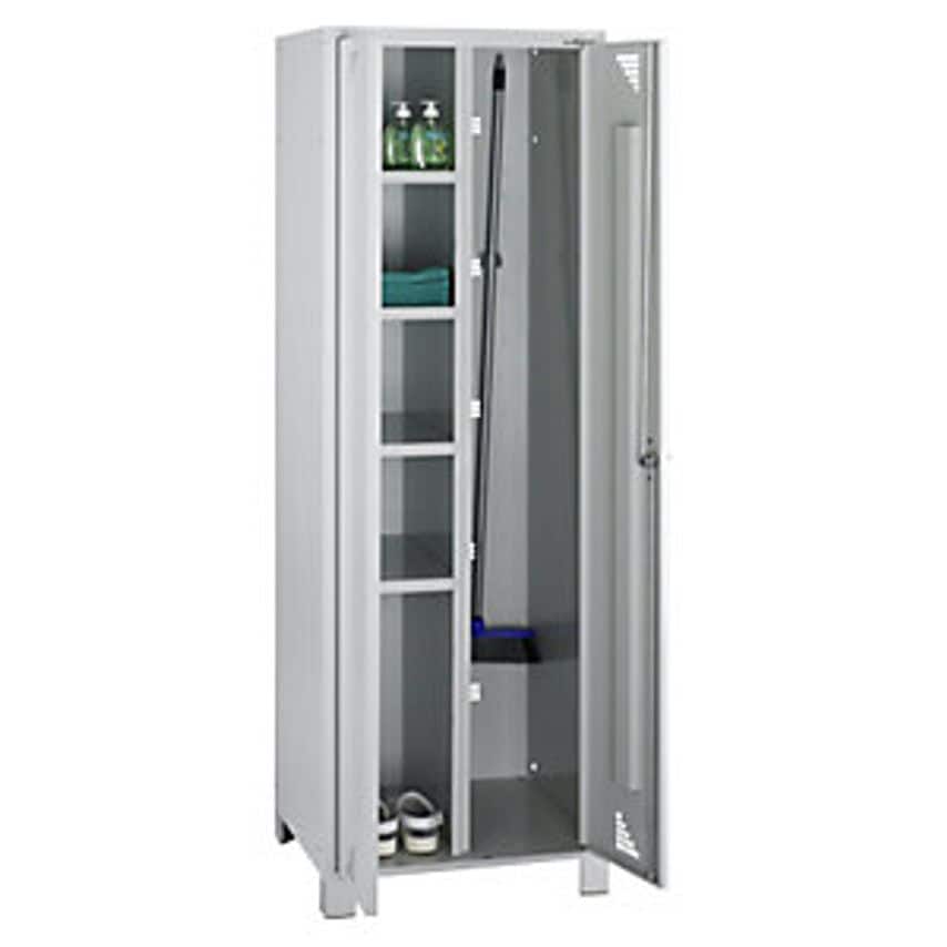 Multi-purpose Cupboard And Cloakroom Locker - With Clamp - Width 600mm, Completely Light Grey