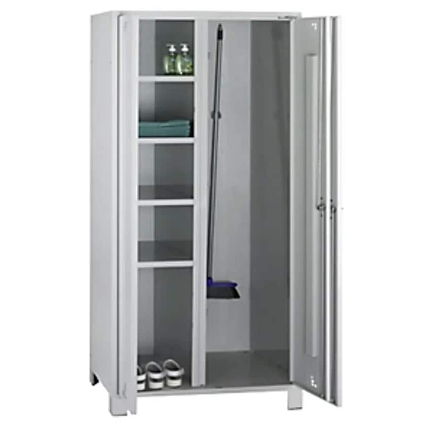 Multi-purpose Cupboard And Cloakroom Locker - With Clamp - Width 800mm, Completely Light Grey