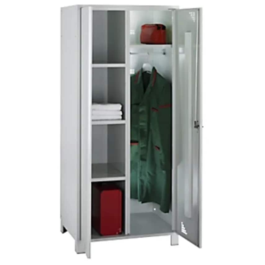 Multi-purpose Cupboard And Cloakroom Locker - With Clothes Rail - Width 800mm, Completely Light Grey