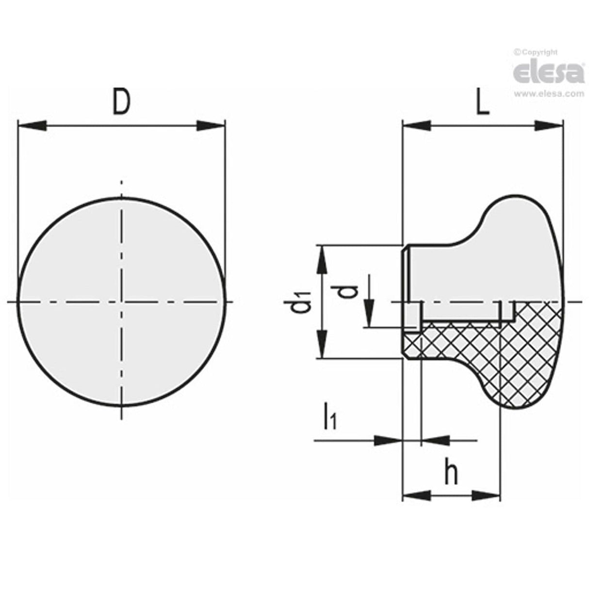 Mushroom knob-P.131/45-M10