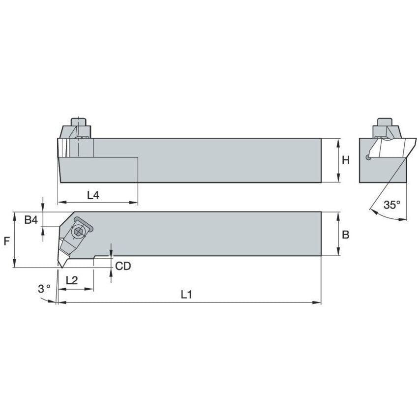 NER 1616-H2 Thread/Grooving Toolholder