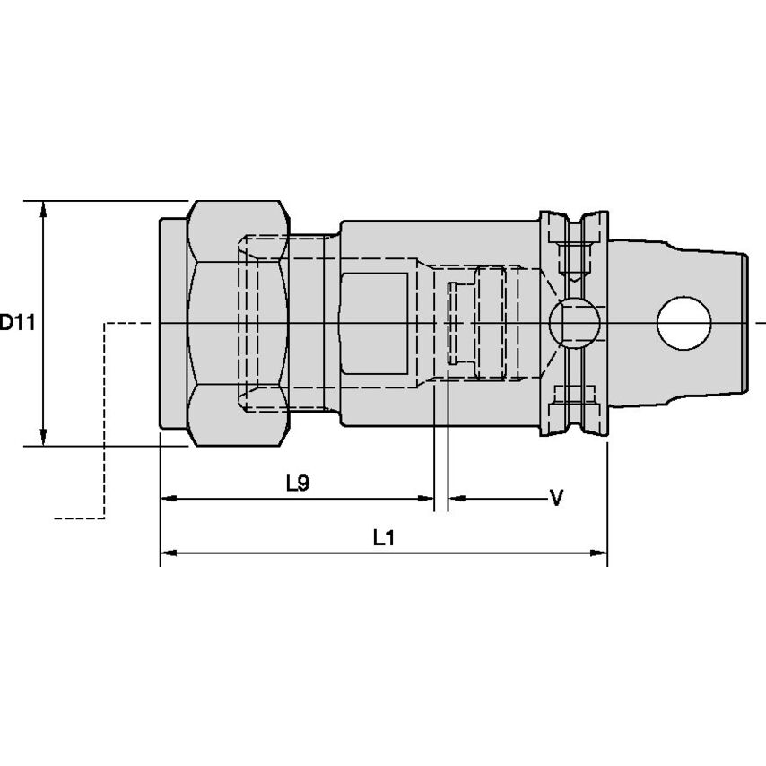 NPA208 200 Double Angle Nose Piece Assy/08/Hex