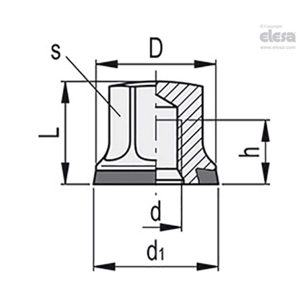 NT-HD-SST Screws and nuts for adjustable feet Stainless steel Hygienic Design NT-HD-SST-M10-MT-H
