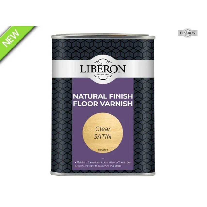Natural Finish Floor Varnish Clear Satin 1L