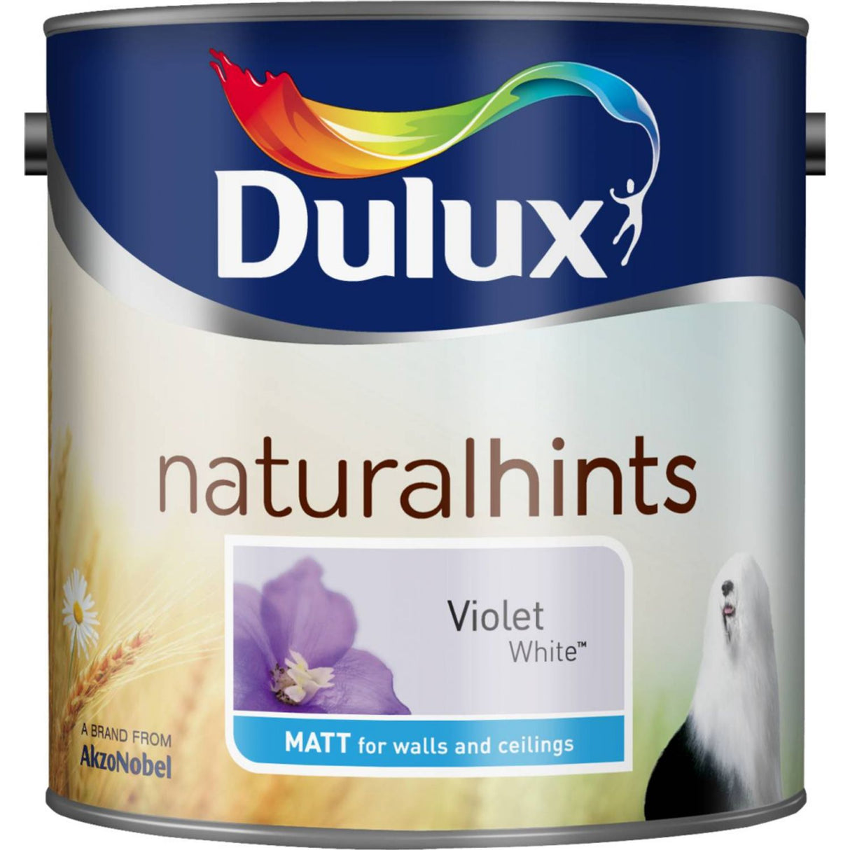 Natural Hints Matt Paint 2.5 Litre Violet White