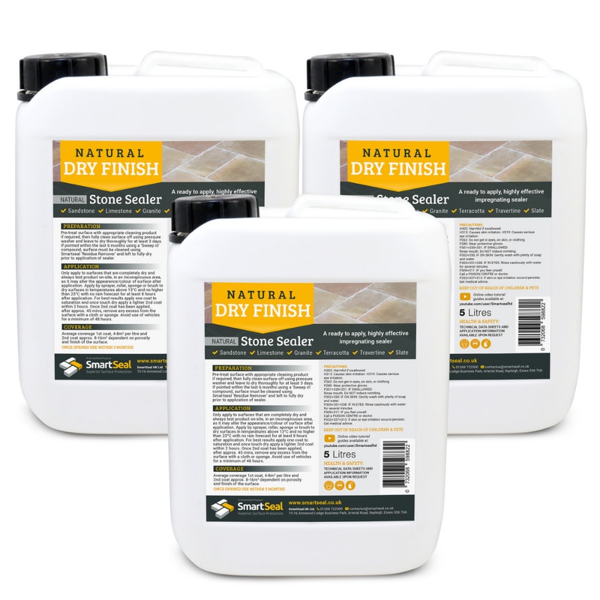 Natural Stone Sealer Dry Finish 5 Liter Pack of 3