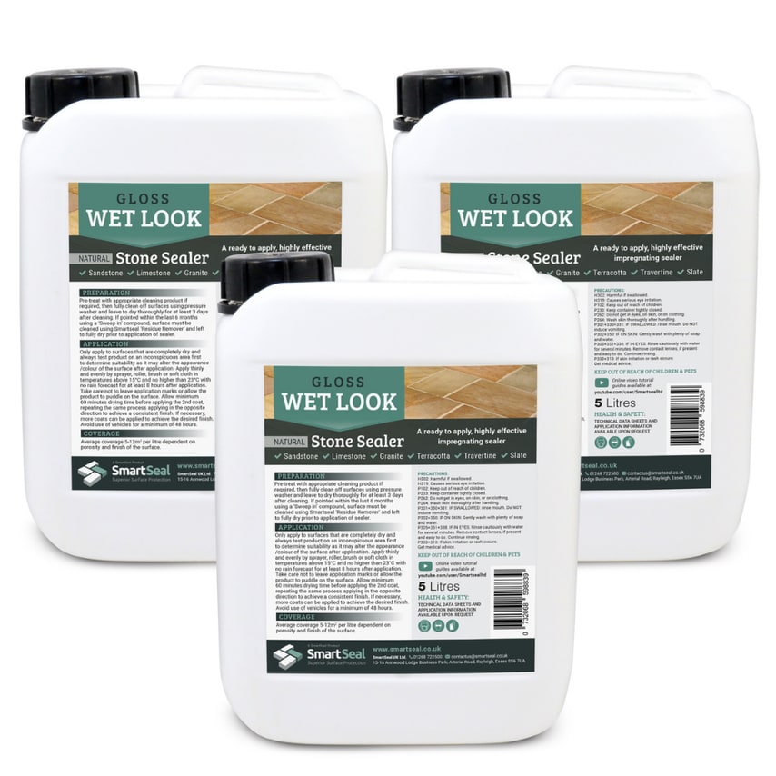Natural Stone Sealer Wet Look 5 Liter Pack of 3