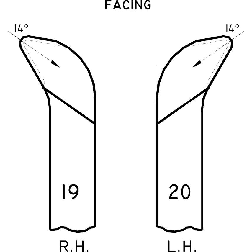No.19 25 x 25mm R/H HSS Butt Welded Lathe Tool