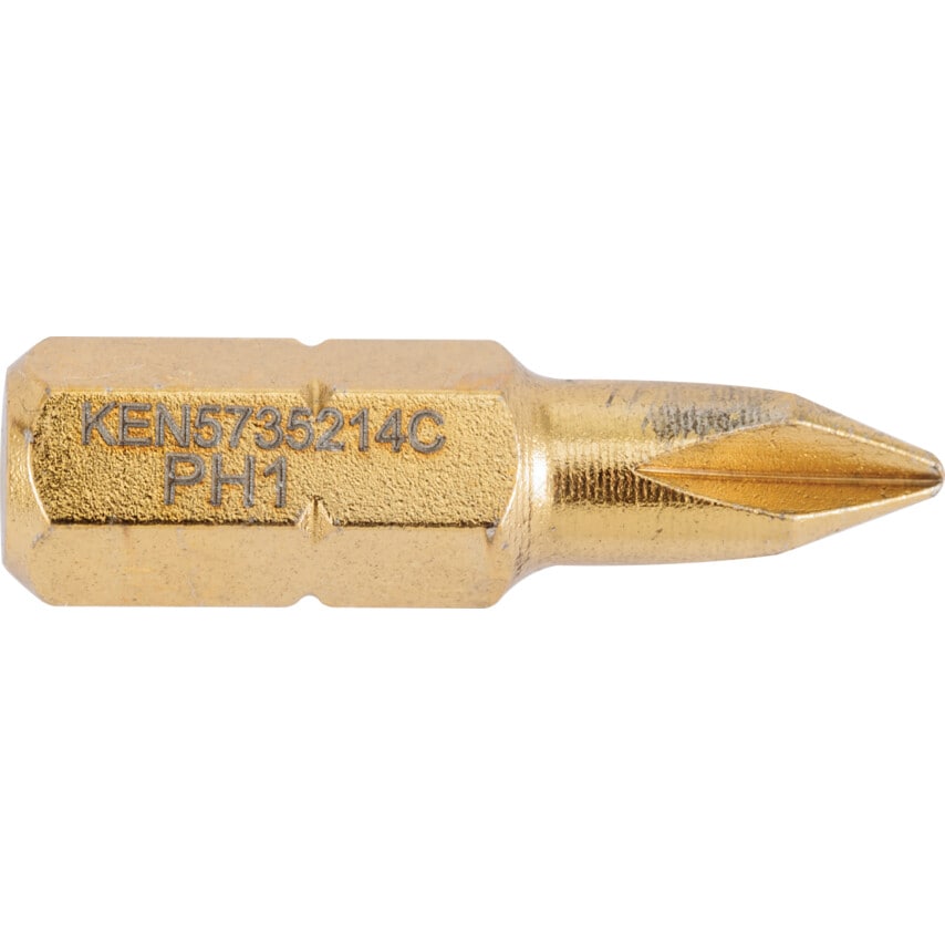 No.1 C/Pt TiN Coated Screwdriver Bit 1/4" Hex STD