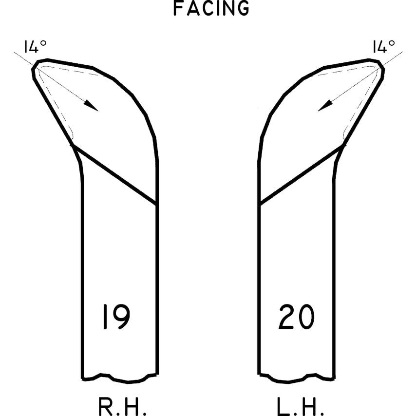 No.20 12 x 12mm L/H HSS Butt Welded Lathe Tool