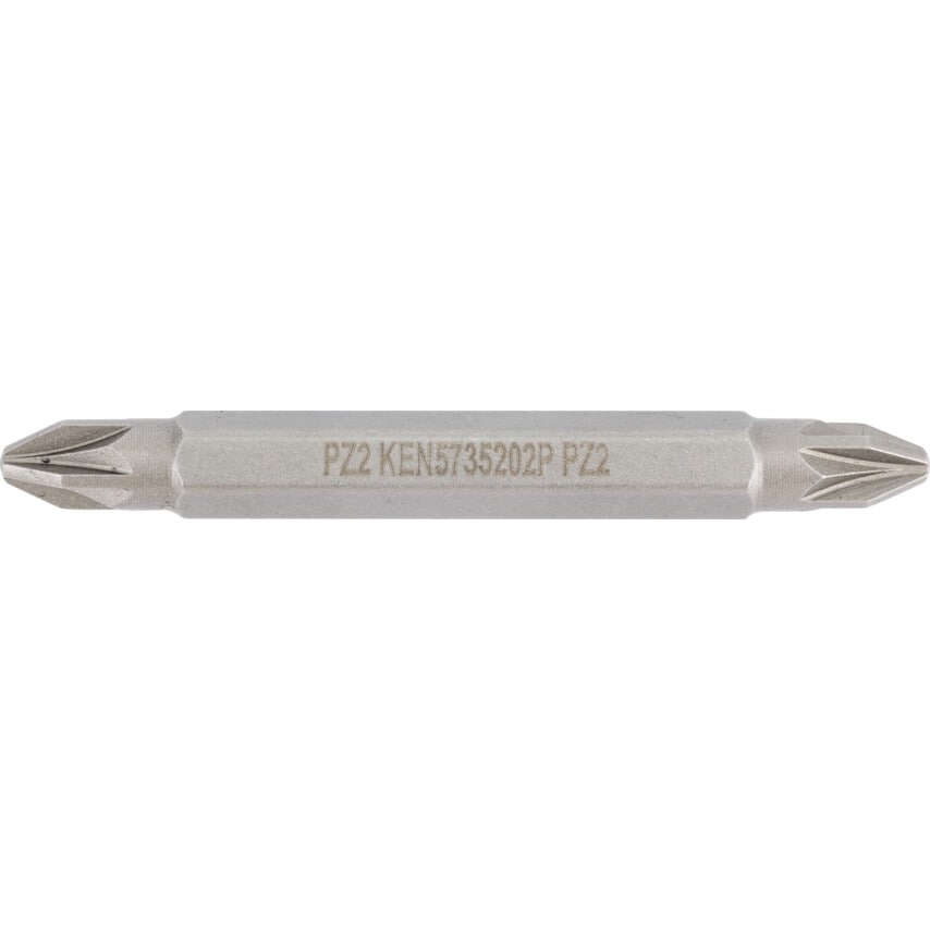 No.2+No2x60mm Pozidriv Screwdriver Bit 1/4" Hex