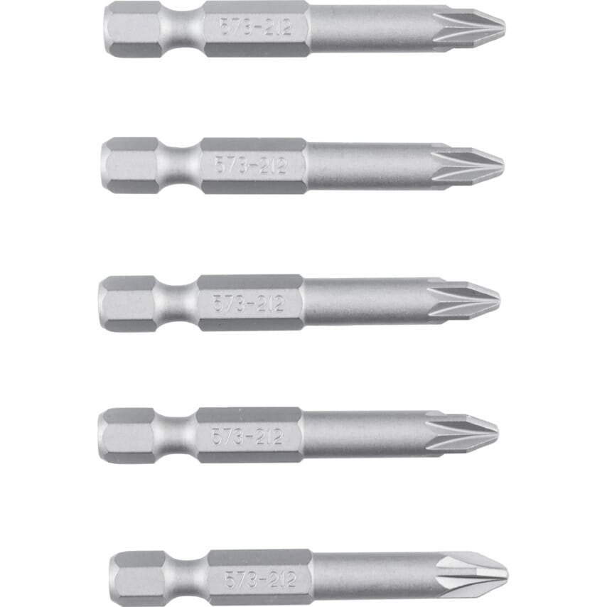 No.2X50mm Pozidriv Power Bit 1/4" Direct DR (Pk 5)