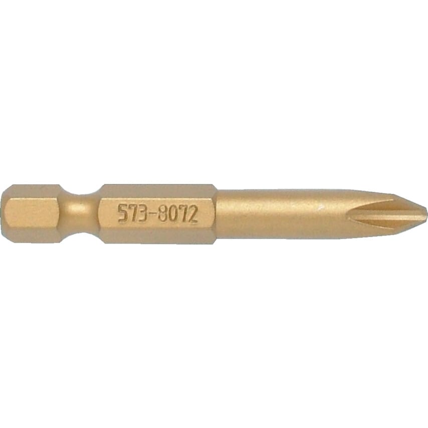 No.2 Cr/Pt TiN Coated Screwdriver Bit 1/4" Direct Drive