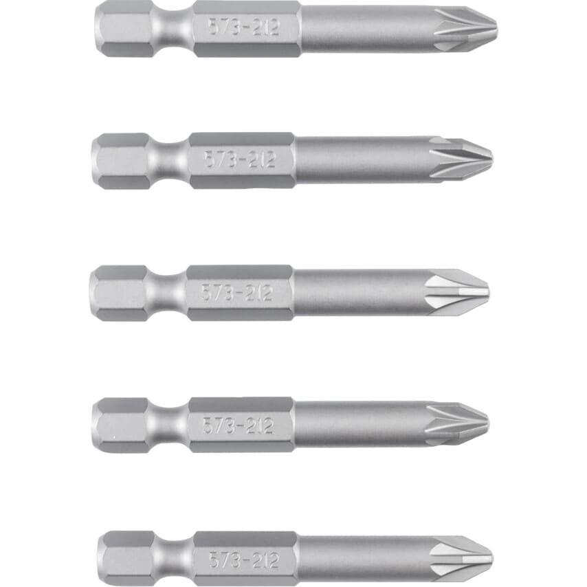 No.2 S/Dr Screwdriver Bit 1/4" Hex L/S (PK-5)