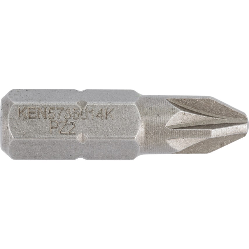 No.2x25mm Pozidriv Screwdriver Bit 1/4" Hex
