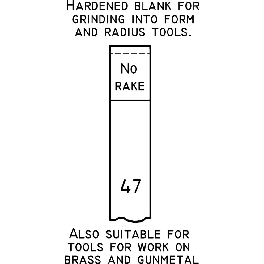 No.47 12 x 12mm HSS Butt Welded Lathe Tool