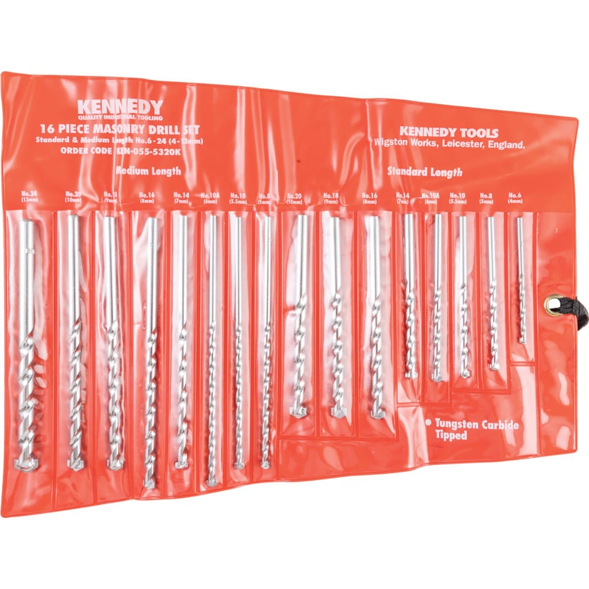 No.6-24 16 Piece Masonry Drill Set