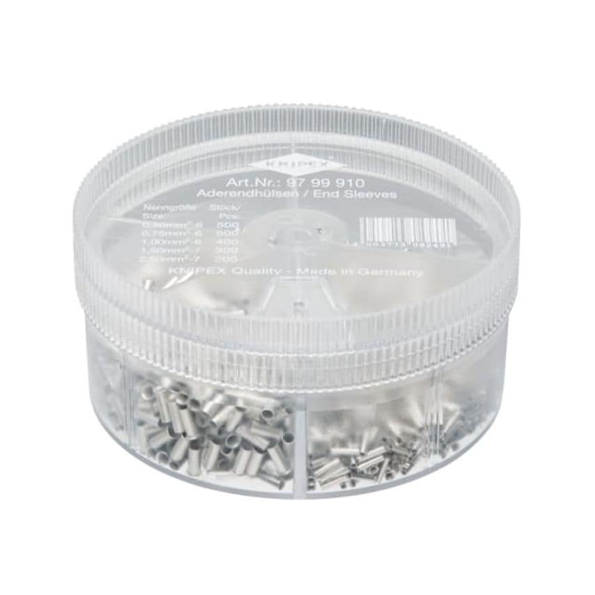 Non-Insulated Wire Ferrules Assortment Box 1 900 Piece