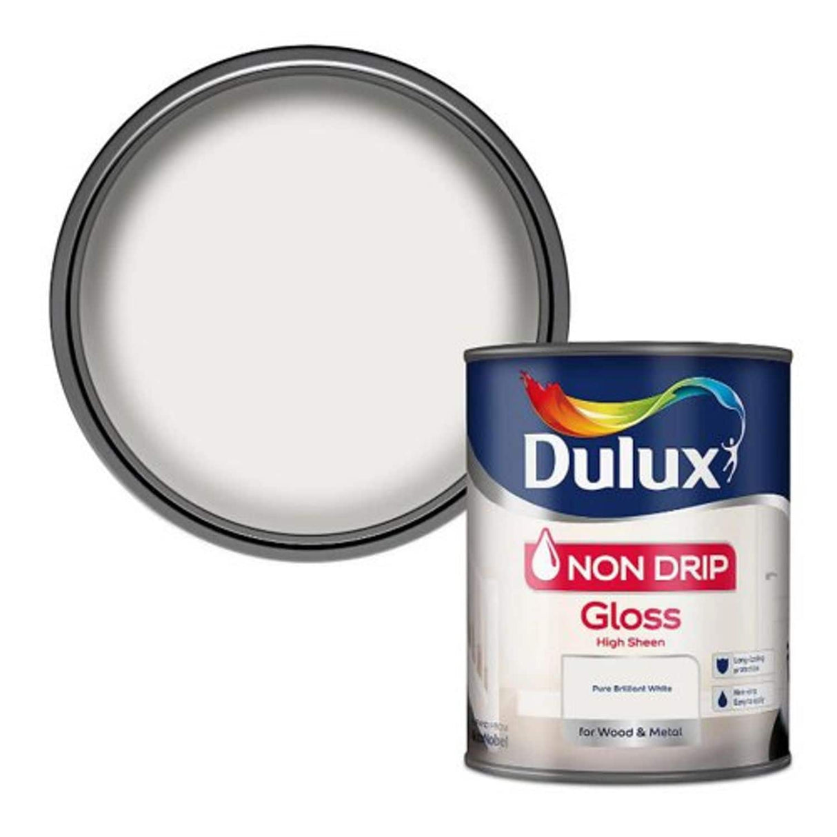 Non Drip Gloss Paint for Wood and Metal - Pure Brilliant White 750 ml