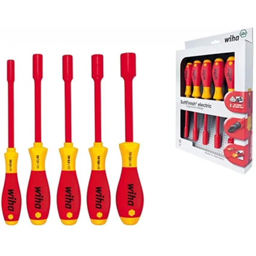 Nut Driver SoftFinish VDE Electric 5 Piece Set 5.5 x 125-13 x 12