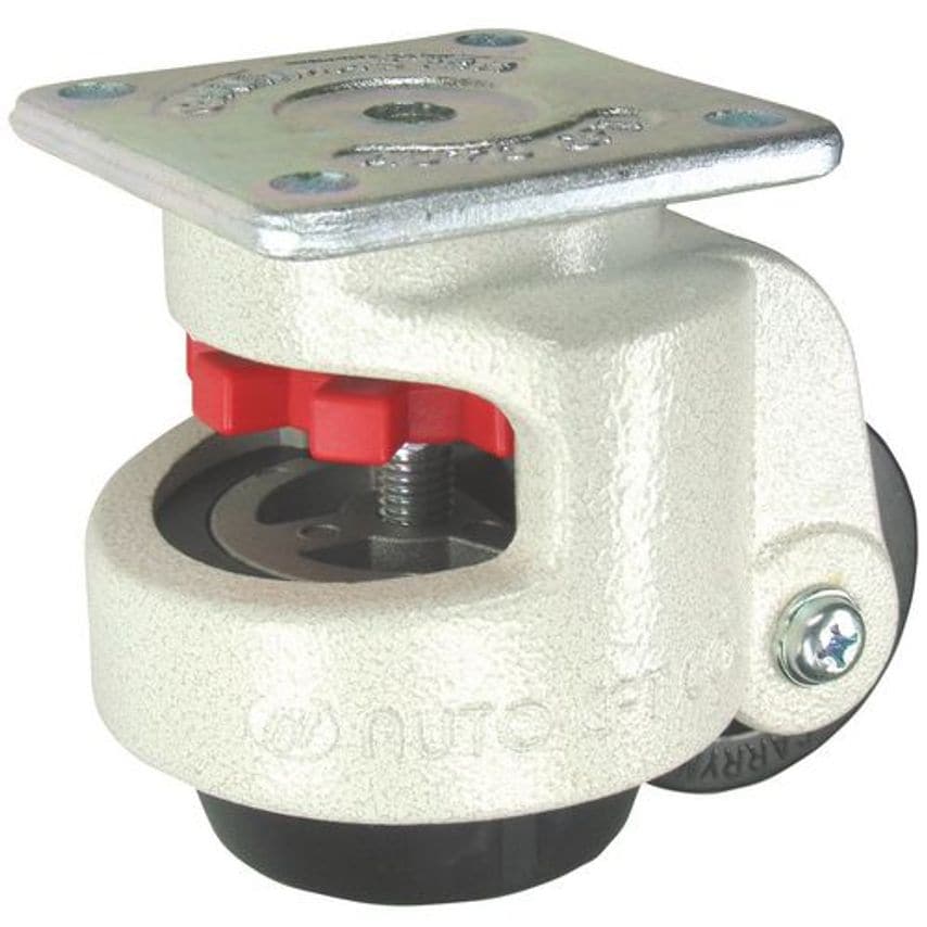 Nylon Wheel & Anti-Vibration Levelling Feet, Swivel Plate Fixing 357436