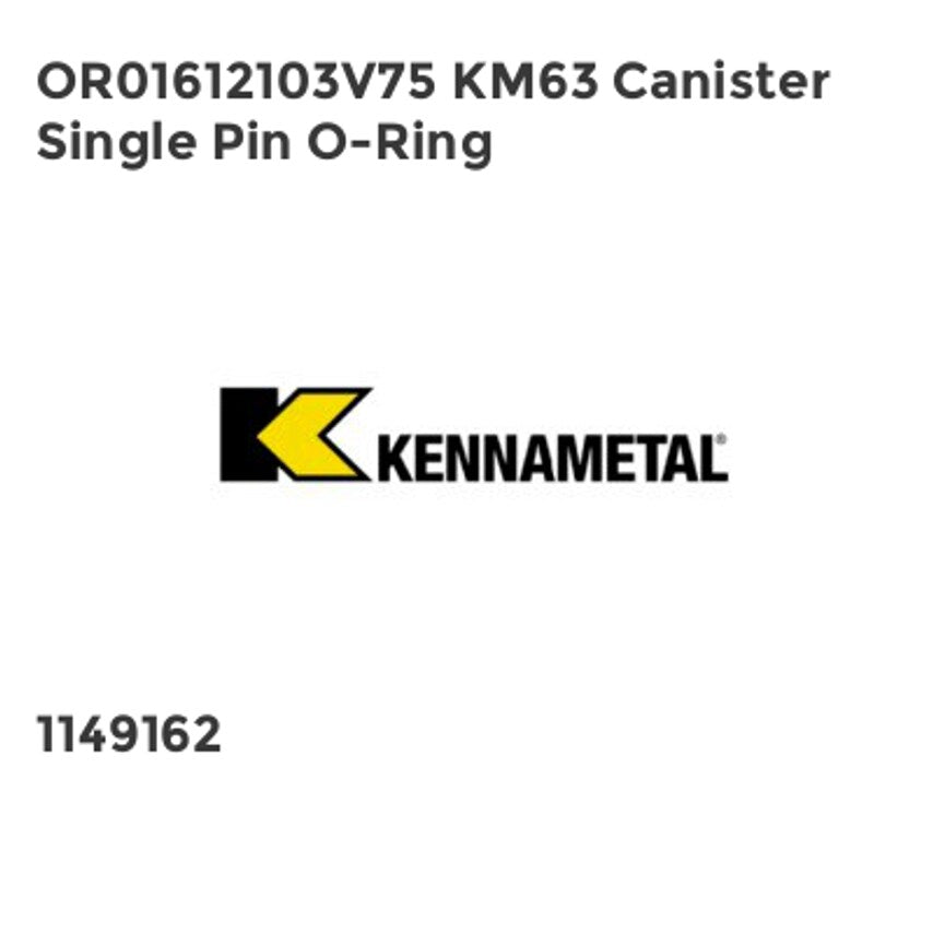 OR01612103V75 KM63 Canister Single Pin O-Ring