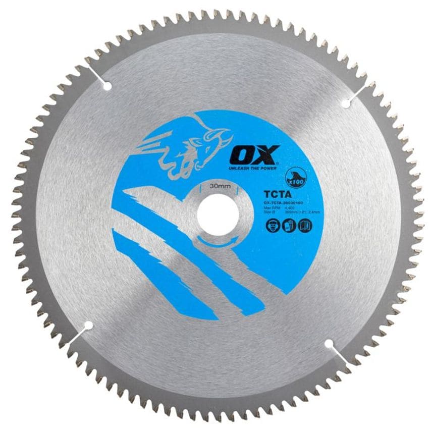 OX Alu/Plastic/Laminate Cutting Circular Saw Blade 300/30mm, 100 Teeth TCG OX TCTA 30030100