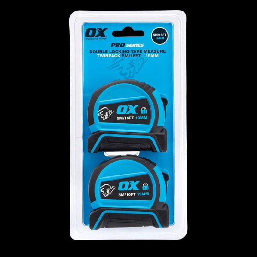 OX Pro Double Locking Tape Measure Twin Pack 5m