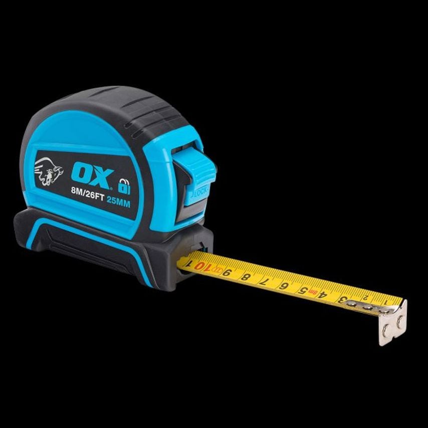 OX Pro Dual Auto Lock Tape Measure 8m/26ft