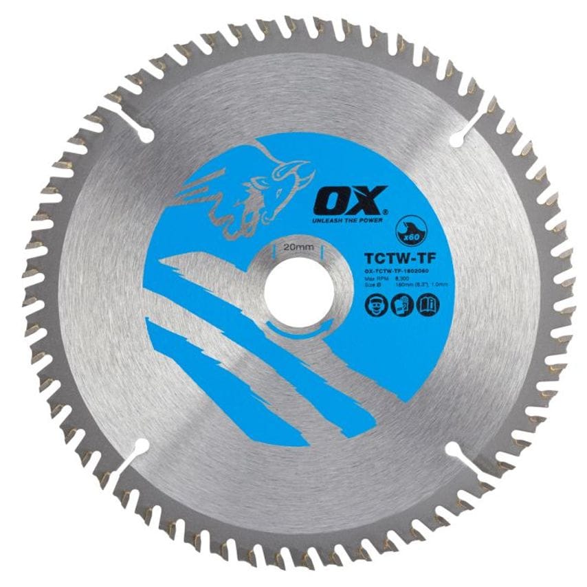 OX Wood Cutting Circular Saw Blade 184/30mm, 40 Teeth Atb OX TCTW 1843040