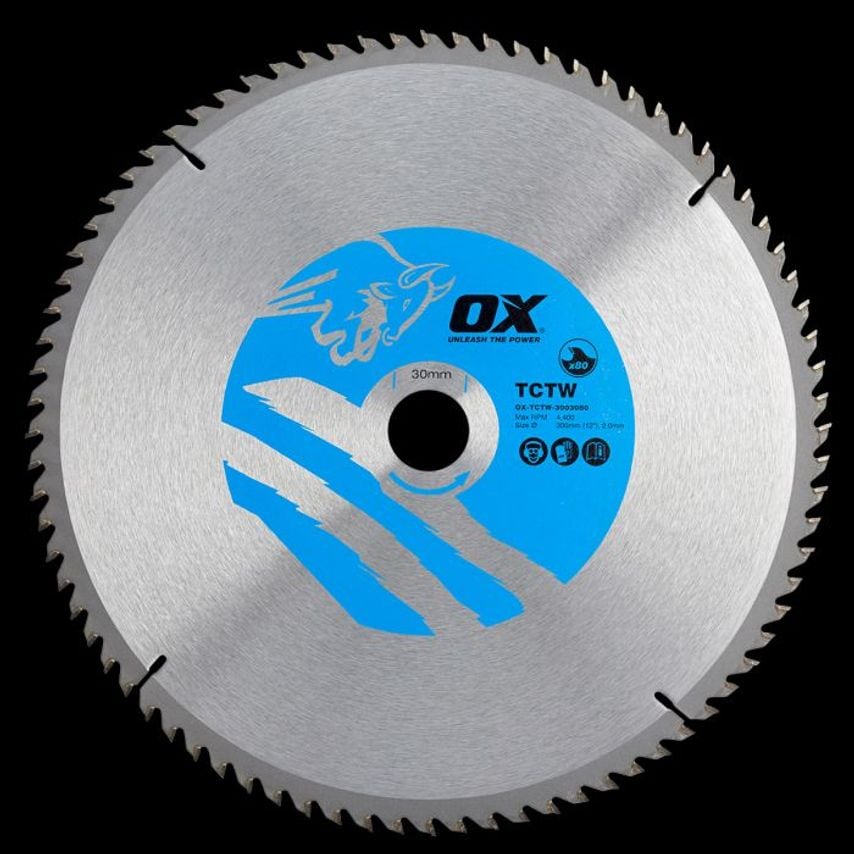 OX Wood Cutting Circular Saw Blade 300/30mm, 80 Teeth Atb OX TCTW 3003080