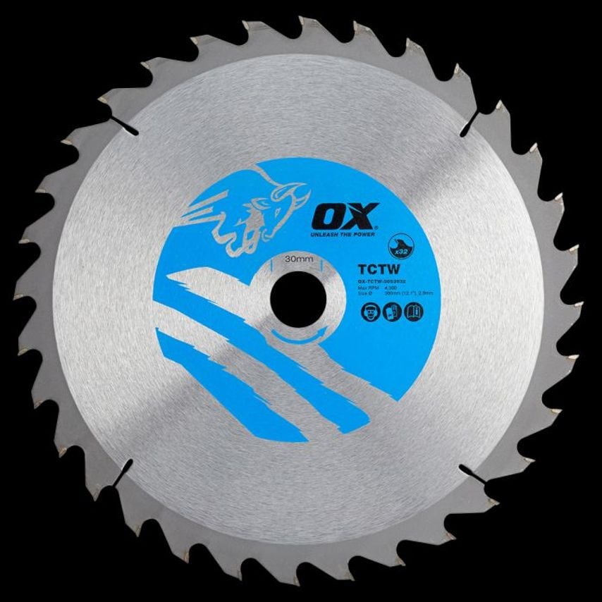 OX Wood Cutting Circular Saw Blade 305/30mm, 32 Teeth Atb OX TCTW 3053032