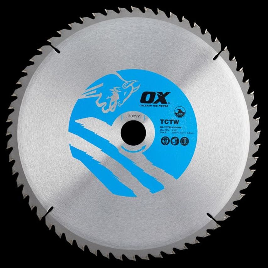 OX Wood Cutting Circular Saw Blade 305/30mm, 60 Teeth Atb OX TCTW 3053060
