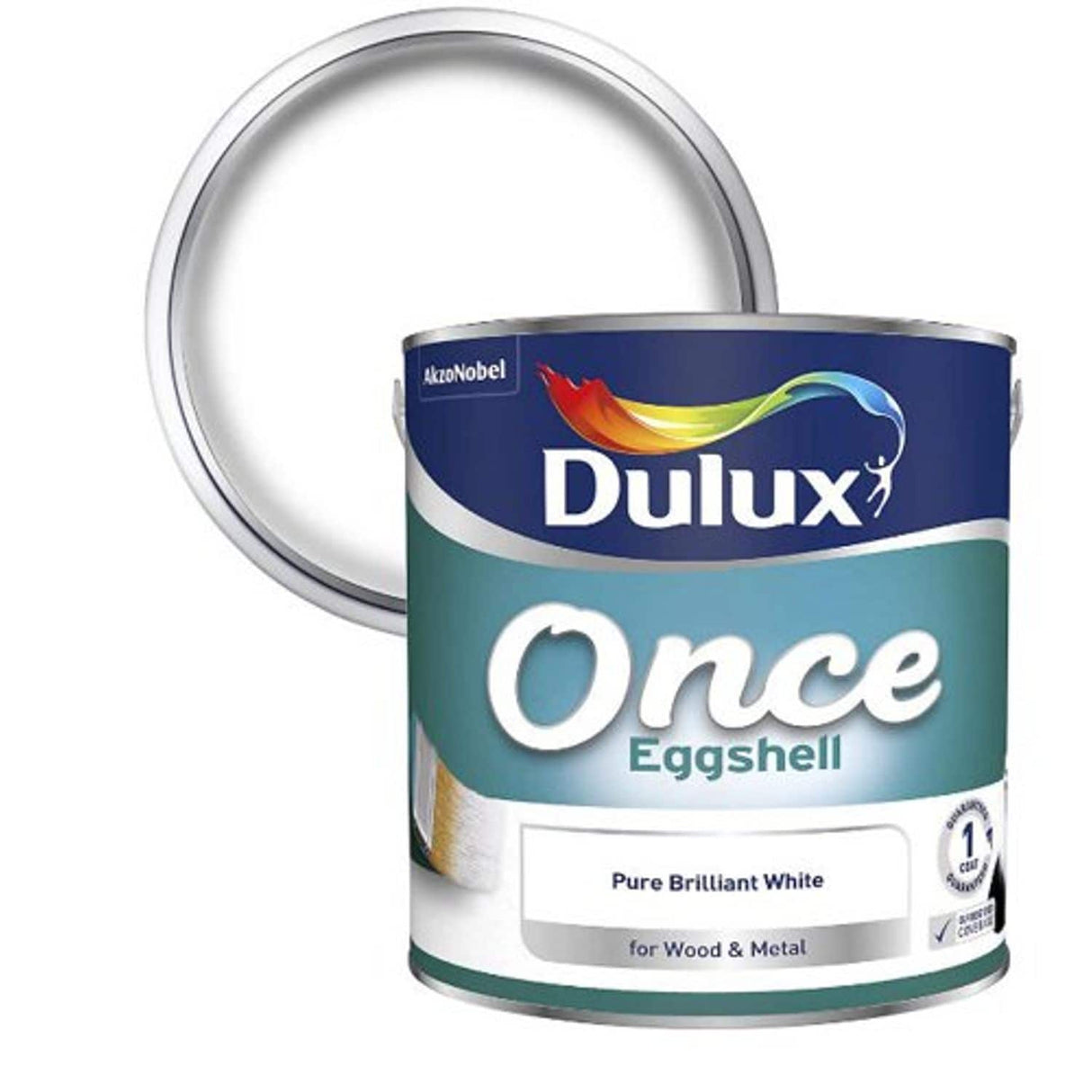 Once Eggshell Paint Pure Brilliant White - 2.5L