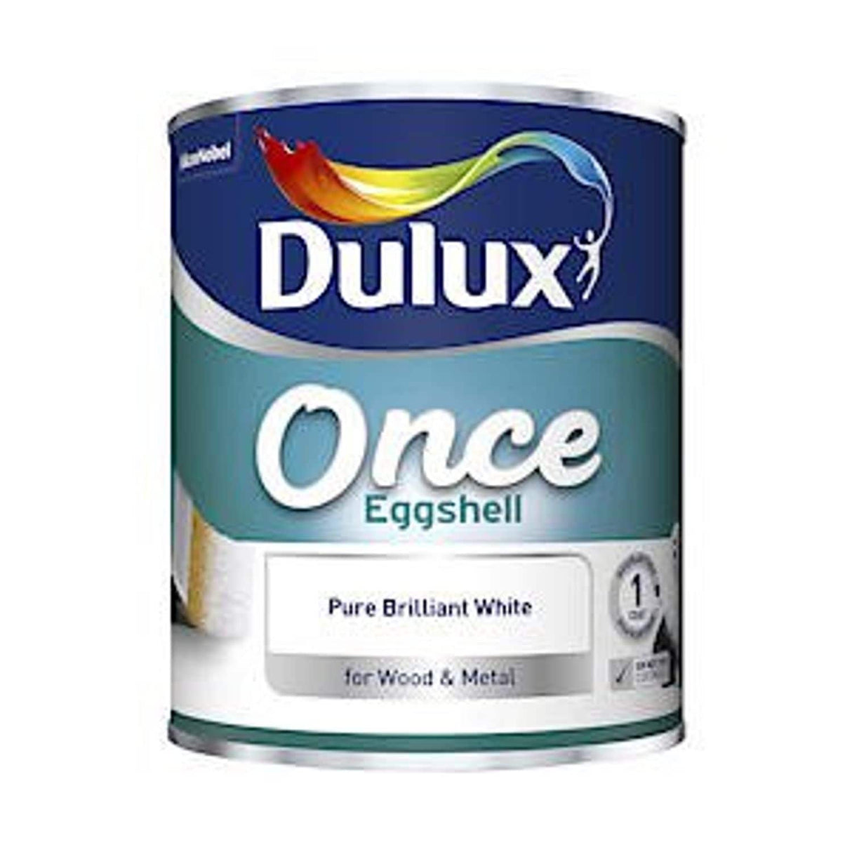 Once Eggshell Paint Pure Brilliant White - 750ml
