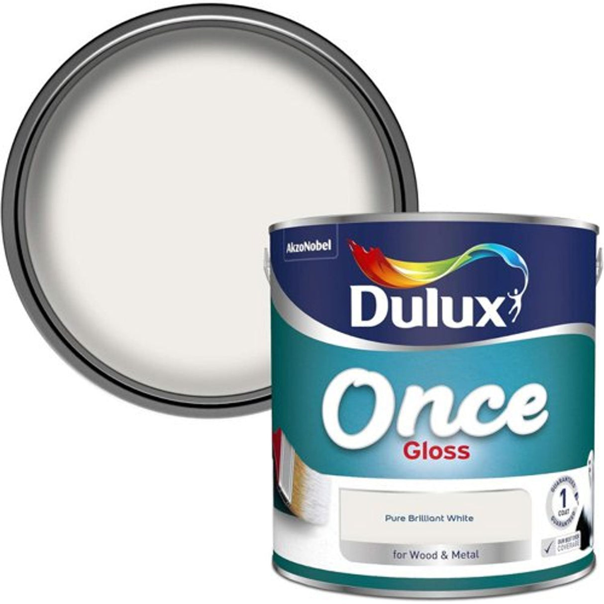 Once Gloss Paint for Wood and Metal - Pure Brilliant White 2.5L