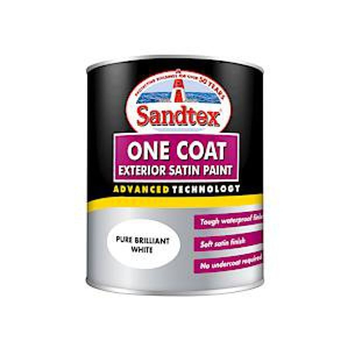 One Coat Exterior Satin Paint 750ml Brilliant White