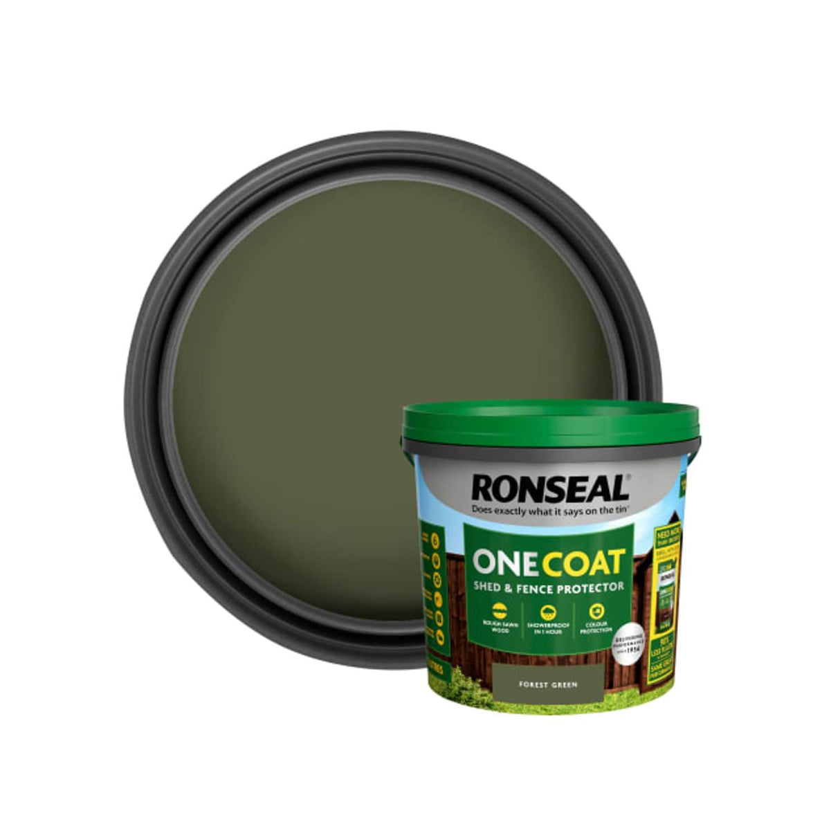 One Coat Shed & Fence Protection Forest Green - 5L
