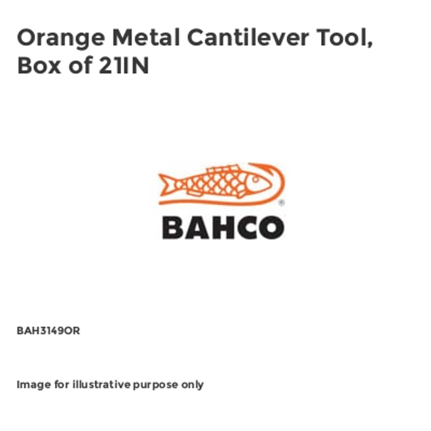 Orange Metal Cantilever Tool, Box of 21IN BAH3149OR