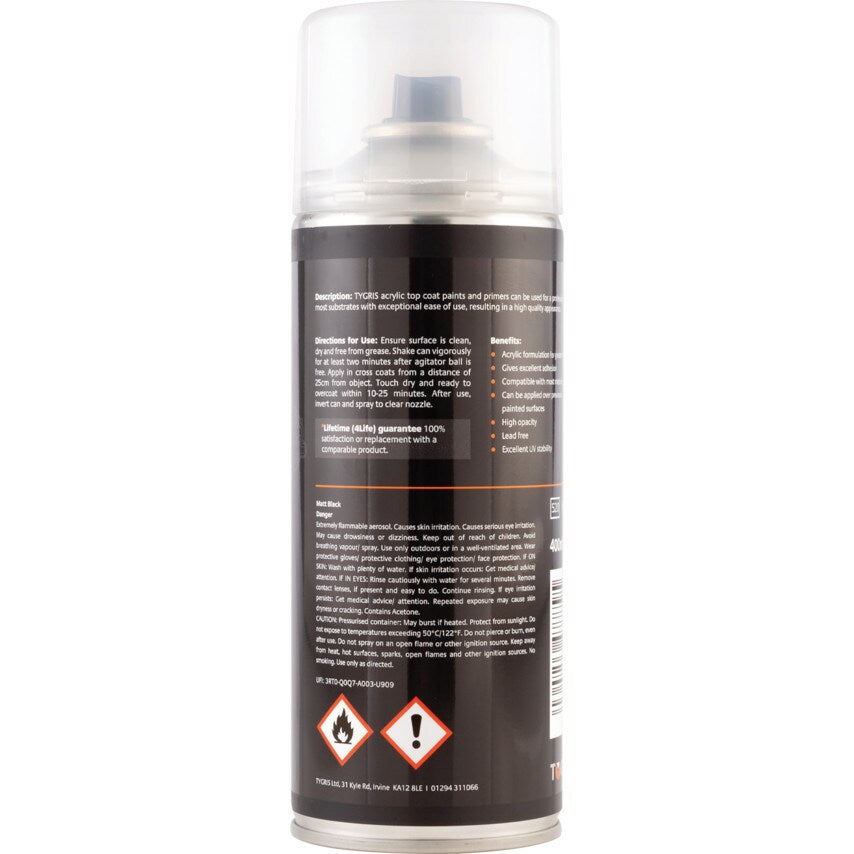P300 VariSpray Matt Black Acrylic Aerosol Paint 400ML