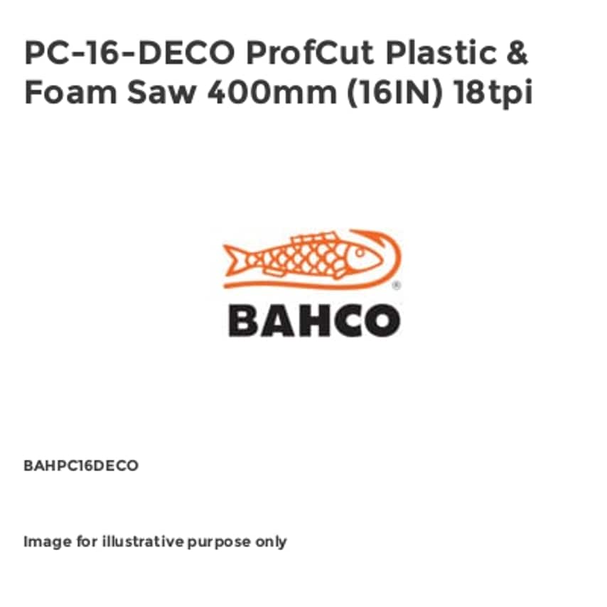PC-16-DECO ProfCut Plastic & Foam Saw 400mm (16IN) 18tpi BAHPC16DECO