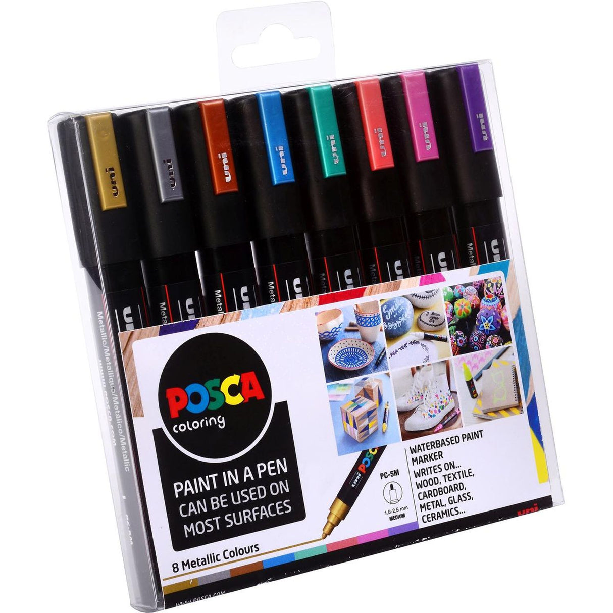 PC-5M Paint Marker Assorted Metallic Colours (Pack 8) - 153544855