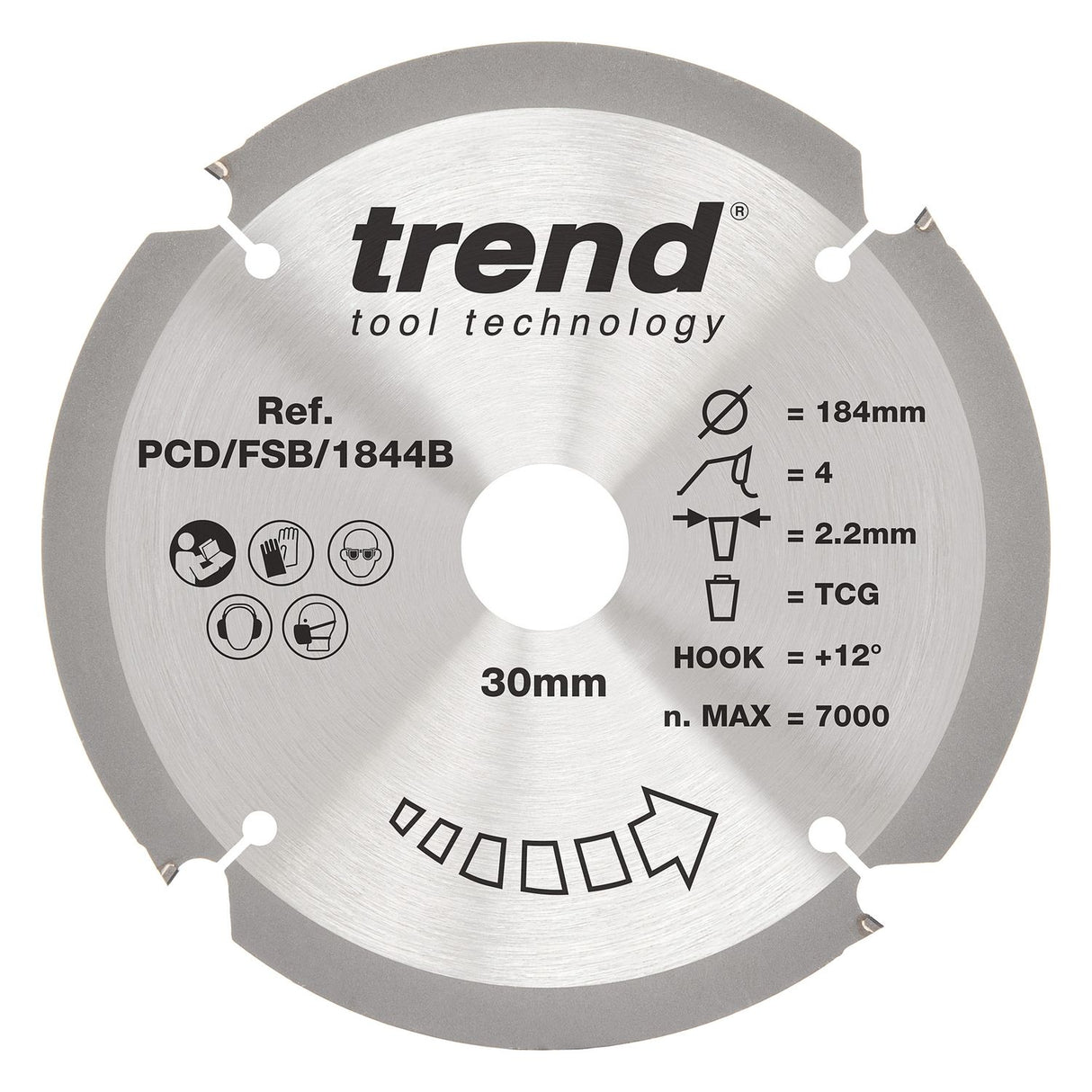 PCD Fibre Cement Circular Saw Blade 184mm x 30mm x 4T