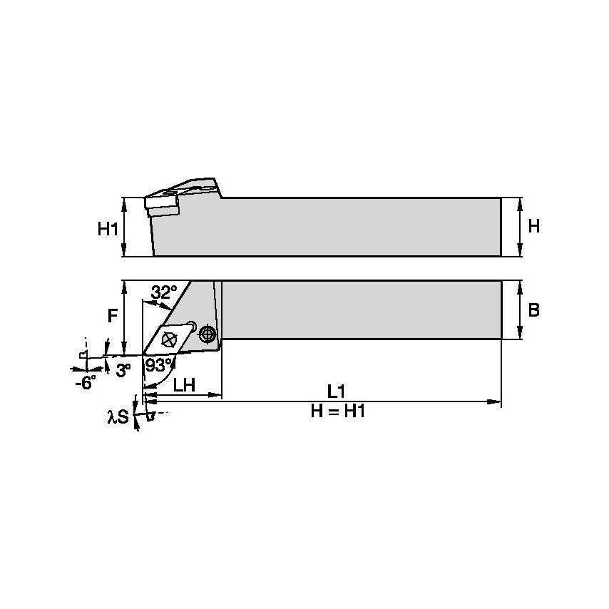 PDJNR3232P15 P Clamping Holder W32, 0MM L170