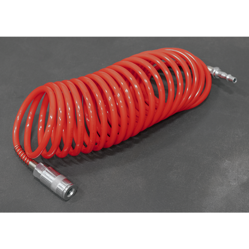 PE Coiled Air Hose 5M x 5MM with Couplings