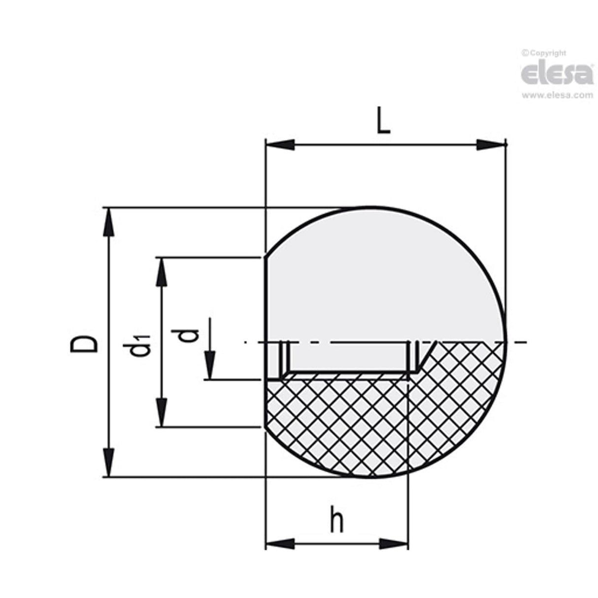 PLX Spherical knobs Duroplast PLX.35-M6-C9